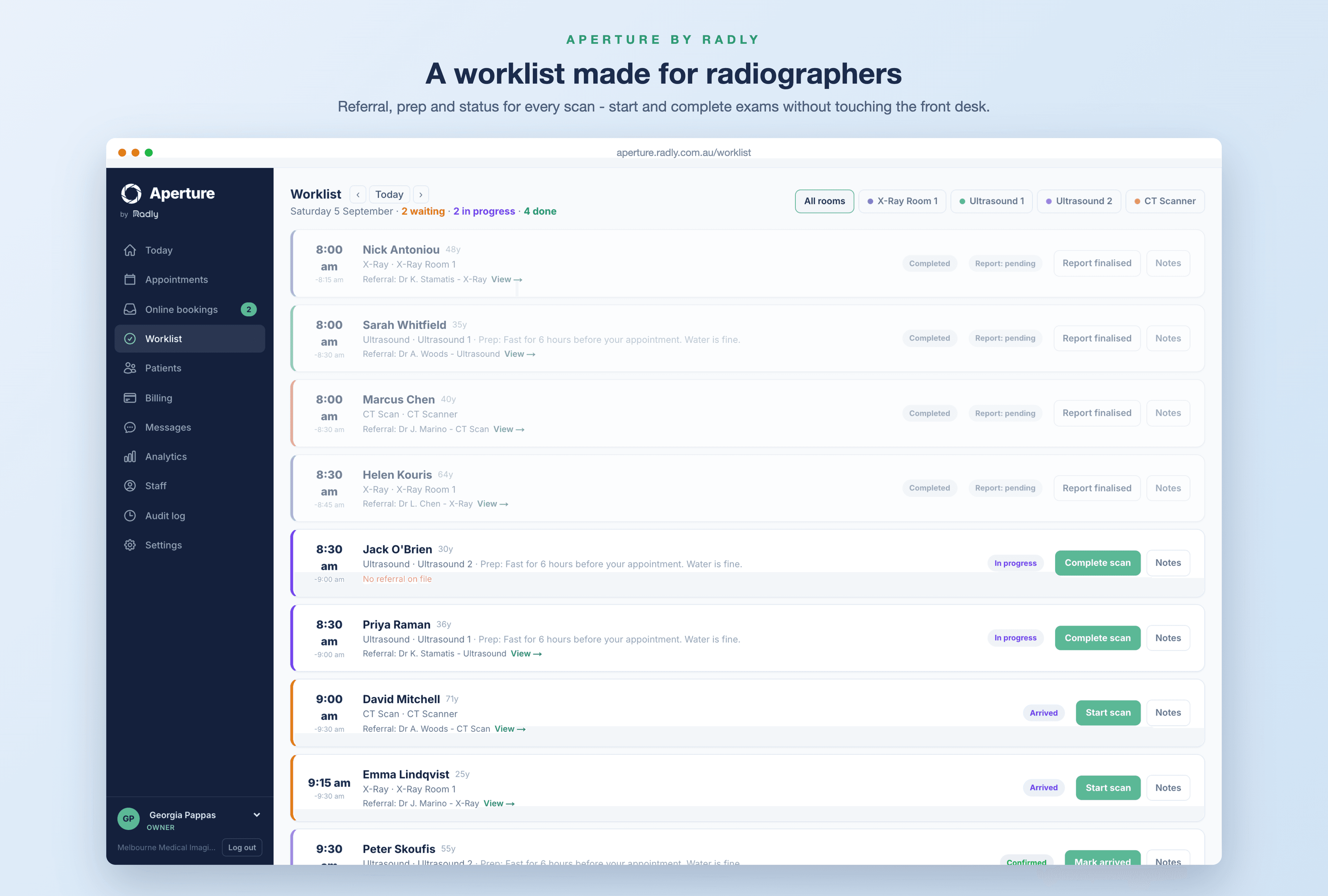 The radiographer worklist